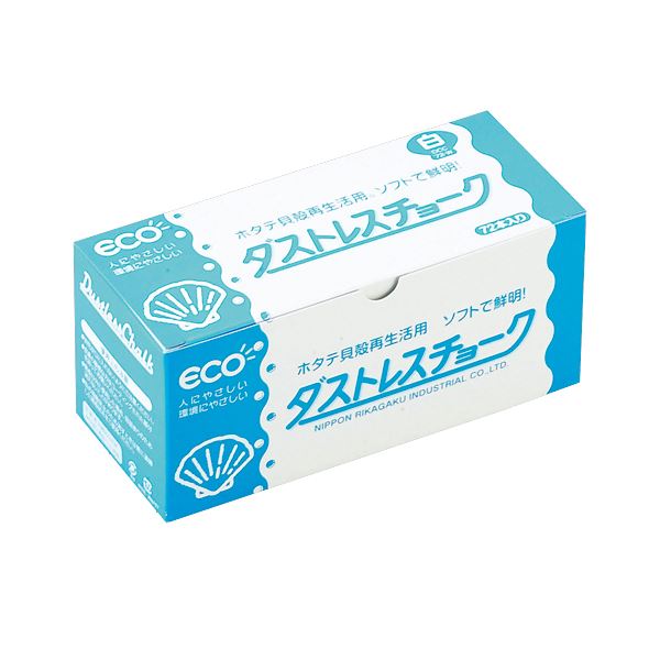 【セット販売】 日本理化学 ダストレスチョーク炭酸カルシウム製 白 DCC-72-W 1箱（72本） 【×30セット】