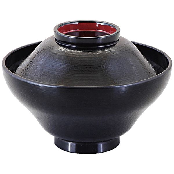 4寸 富士型かすみ椀 / お椀 【黒刷毛目高台内朱 TA】 直径118×高さ83 （61）mm 日本製 食洗機対応 〔和食 レストラン 居酒屋 店舗 業務用 キッチン 厨房 お店〕 【 キッチン用品・食器・調理器具 日用雑貨・キッチン用品 食器・カトラリー・グラス お椀 皿 】