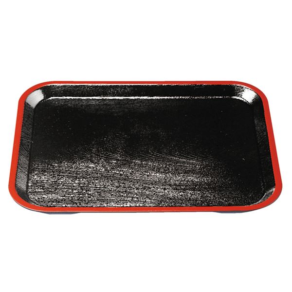 尺4 長寿木目盆 / トレー 【黒天朱】 426×327×22mm 日本製 〔和食 レストラン 居酒屋 店舗 業務用 キッチン 厨房 お店〕 キッチン用品・食器・調理器具 日用雑貨・キッチン用品 配膳用品 お盆・トレー キッチン トレー お盆 業務用食器