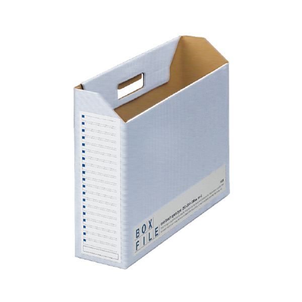  プラス ボックスファイルエコノミータイプ B4ヨコ 背幅100mm ブルー FL-098BF 1パック(5冊)  文具 オフィス用品 ファイルボックス