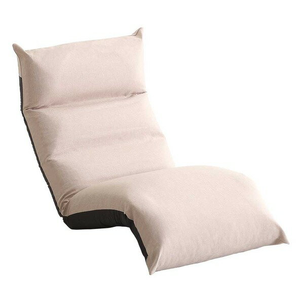 座椅子 パーソナルチェア 約幅55cm ベージュ フット上下可動 リクライニング式 スチールパイプ 日本製 完成品 リビング (メーカー名:ホームテイスト）