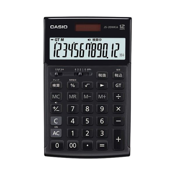 カシオ 本格実務電卓 12桁ジャストタイプ ブラック JS-20WKA-BK-N 1台 日用品雑貨・文房具・手芸 文房具・事務用品 文具 オフィス用品 文房具 事務用品 電卓