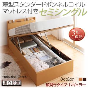 【組立設置サービス付 跳ね上げ式ベッド 収納ベッド 】 収納家具 収納ベッド 大容量 薄型スタンダード..