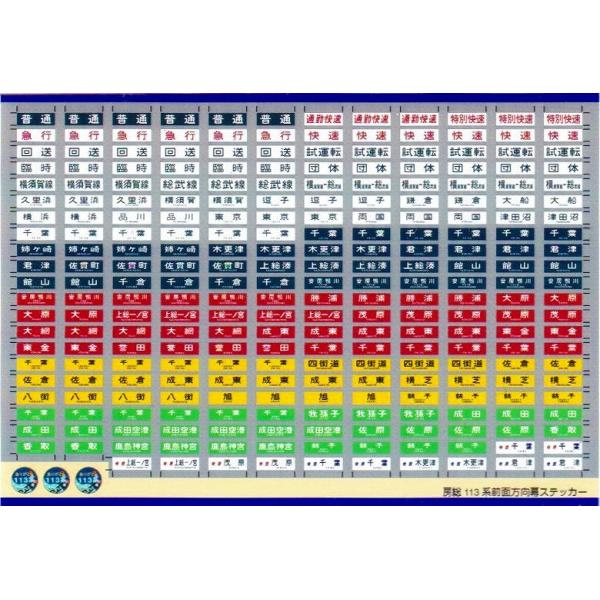 房総113系前面方向幕ステッカー(Nゲージ)