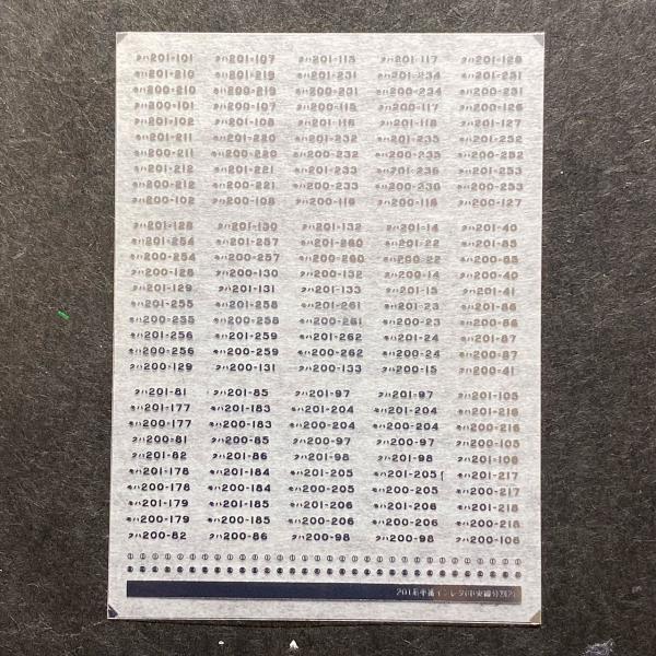 メタリック車番インレタ(201系中央線分割2)(Nゲージ)