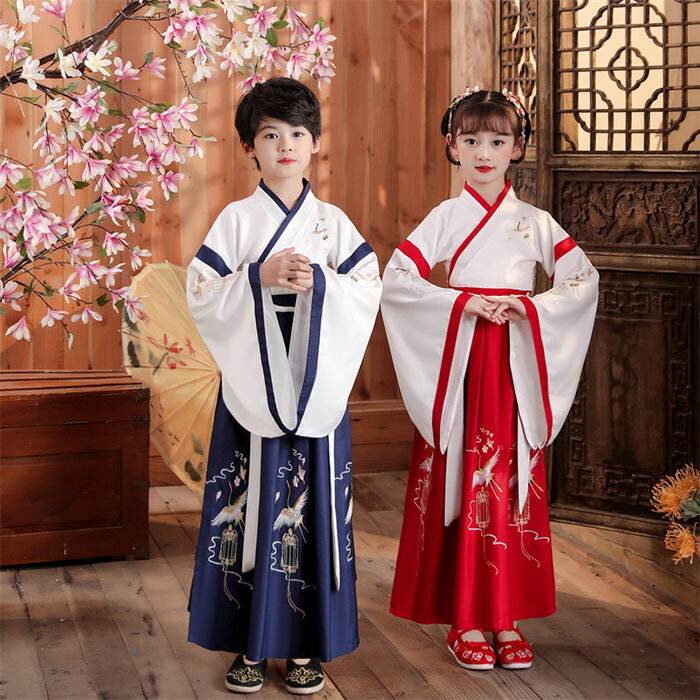 漢服 キッズ用 振袖 筒袖 女の子 男の子 ハロウィン イベント パーティードレス コスプレ衣装 唐装 古風 おしゃれ チャイナドレス 子供 ハロウィン コスプレ 仮装 変装 コスチューム 子供服 春 秋 ダンス衣装 演出 舞台服 文化祭 学園祭 ハロウィン