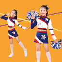 スカートセット チアガール キッズ 2点セット 女の子 キッズダンス衣装 ダンス衣装 キッズダンス キラキラ 上下セット ヒップホップ チア アップ 舞台 衣装...