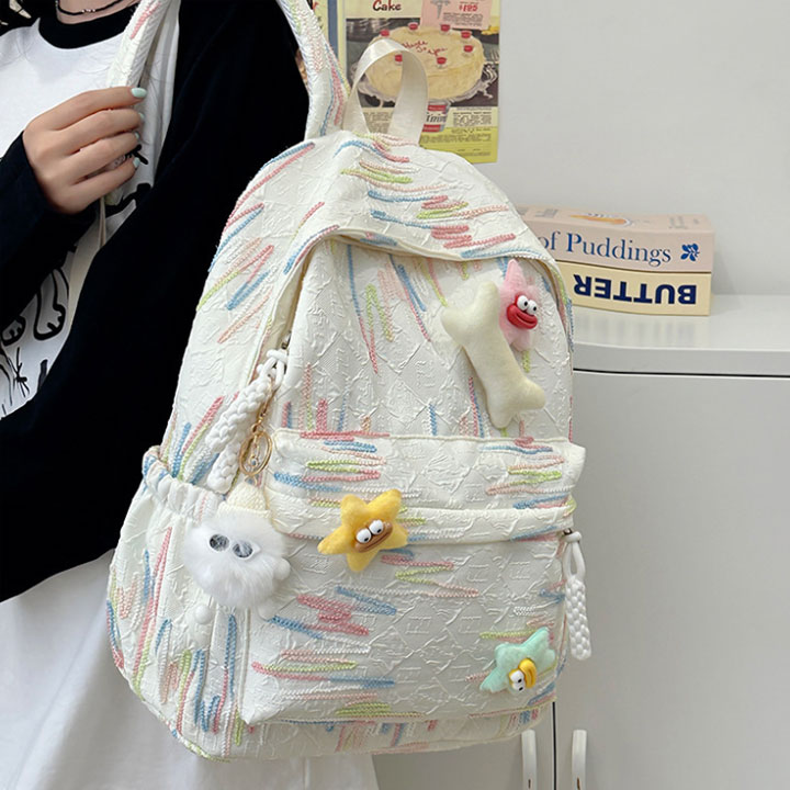 リュック レディース 可愛い 大容量 リュックサック 飾り付き PC収納可能 メンズ カジュアル アウトドア おしゃれ 中学生 高校生 リュック 大人 A4 ナイロン 軽量 人気 アウトドア 通学 通勤 旅行 バックパック スポーツ 20代 30代