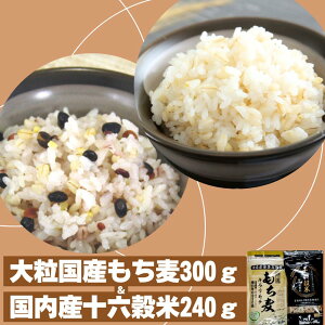 もち麦 国産 大粒 特選 キラリフーズ 国産もち麦 広島県安芸高田産特選もち麦300g・もち麦を贅沢に使用した国内産十六雑穀240g