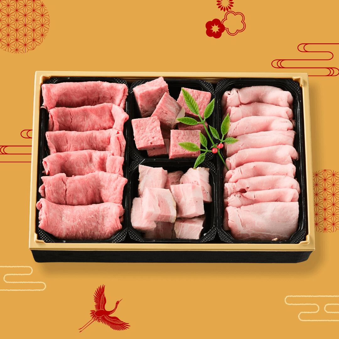 おせち 予約 チルド 黒毛和牛と瀬戸のもち豚の贅沢ロース重(2〜3人前)|瀬戸牧場オリジナルおせち2026 洋風おせち