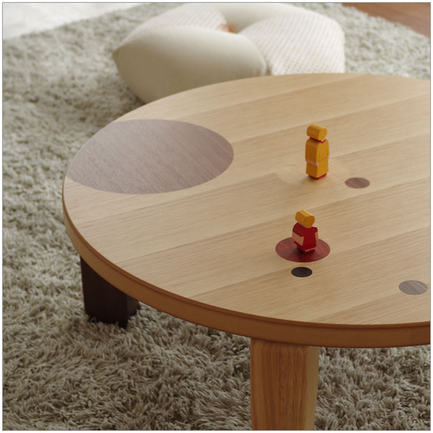 syabon-dama座卓 円形 折れ脚 テーブル 90タモ & 木象嵌|北欧|和風|モダン|シンプル|デザイン||おしゃれ|かわいい||円卓|座卓|ちゃぶ台||ローテーブル|センターテーブル||日本製|国産|