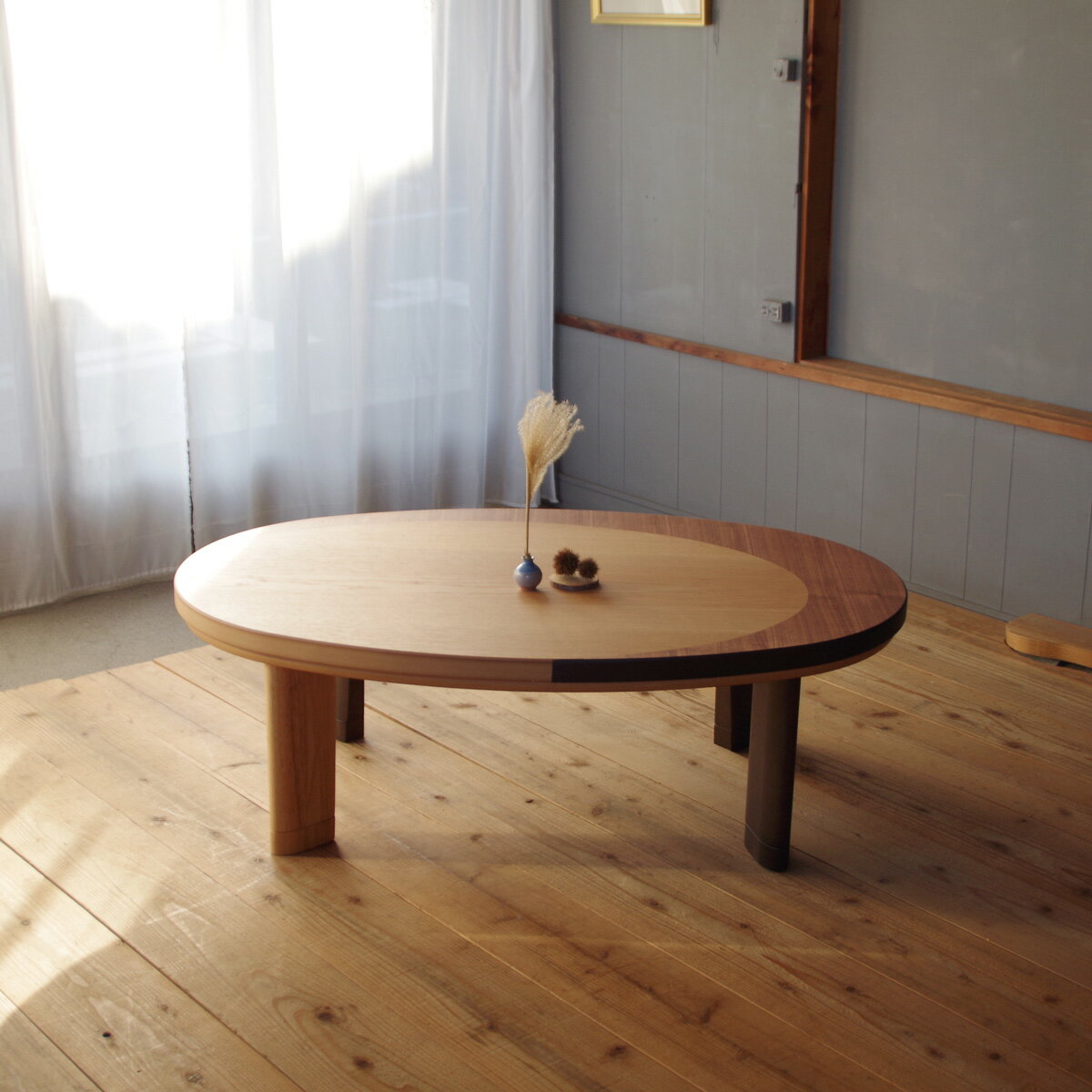 楽天setomarcheMOON LIGHTこたつ 楕円形 テーブル 150×90ナラ / ウォールナット|北欧|和風|モダン|シンプル|デザイン||おしゃれ|かわいい||円卓|座卓|ちゃぶ台||ローテーブル|センターテーブル||日本製|国産|