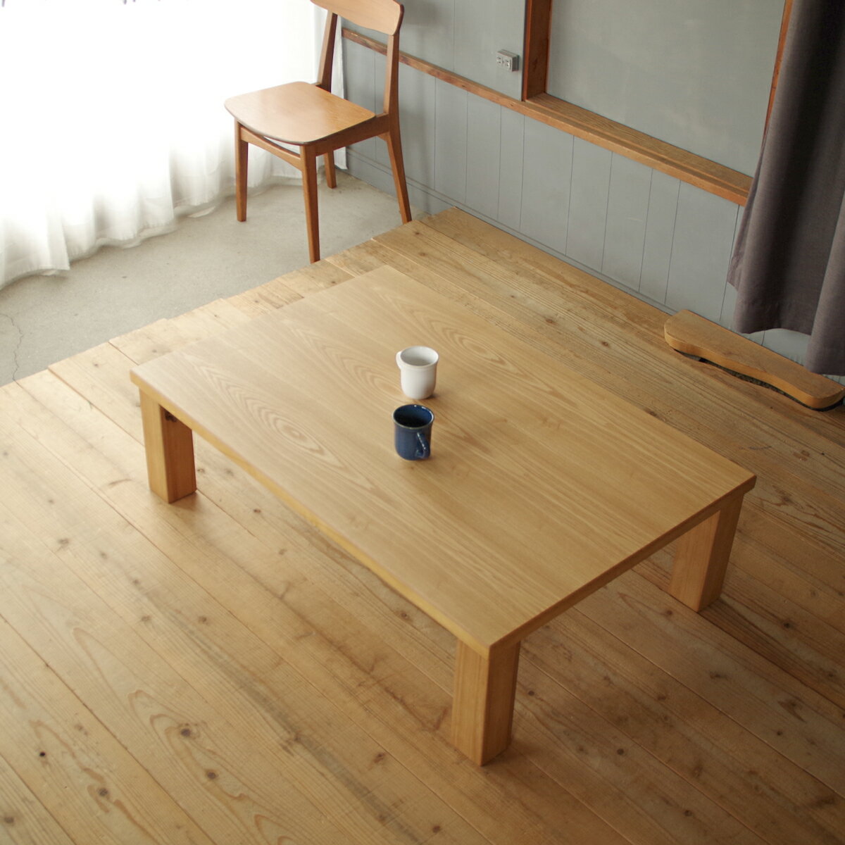 ASKA座卓 120×80 長方形 タモ・ウォールナット|北欧|和風|モダン|シンプル|デザイン||日本製|国産リビングテーブル||センターテーブル|ローテーブル|座卓|折脚|折足| 1