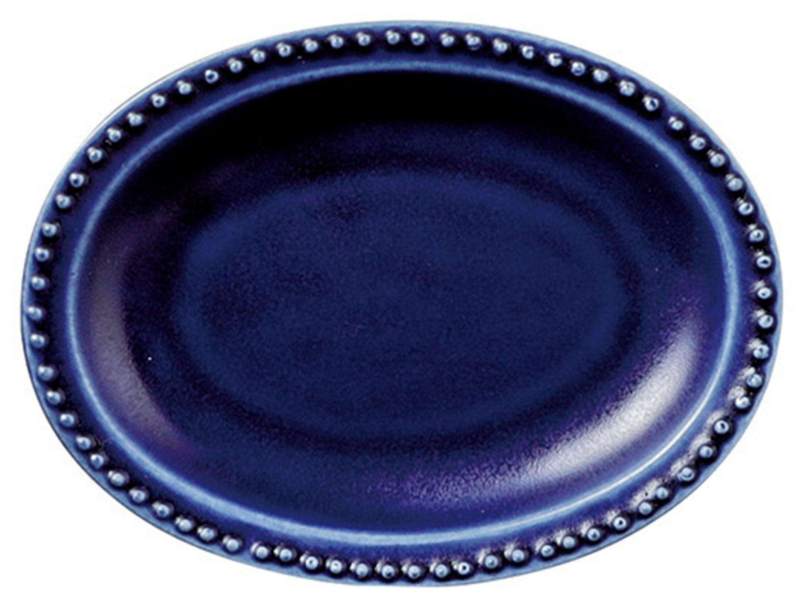 ☆楕円皿☆ ネイビーリムドット12オーバル [125×93×17mm] | 器 食器 和食器 洋食器 飲食店 カフェ 和カフェ おうちカフェ 業務用 贈答 プレゼント ギフト おしゃれ かわいい かっこいい シンプル モダン お祝い セット