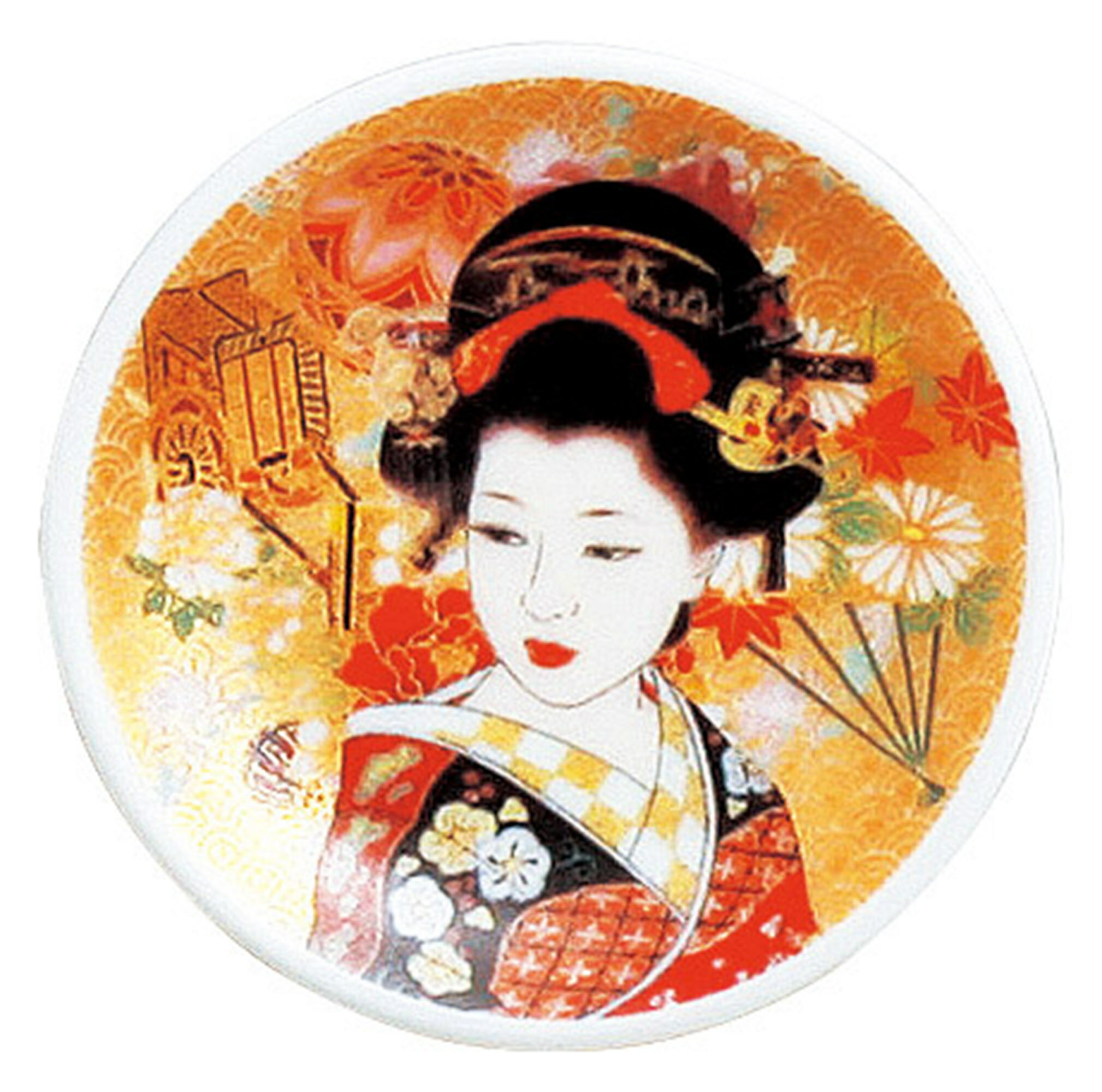 ☆日本土産☆ マグネットプレートゴールドバック手鞠牡丹美人 [52mm] | 観光地 和 和風 日本土産 お土産 ..