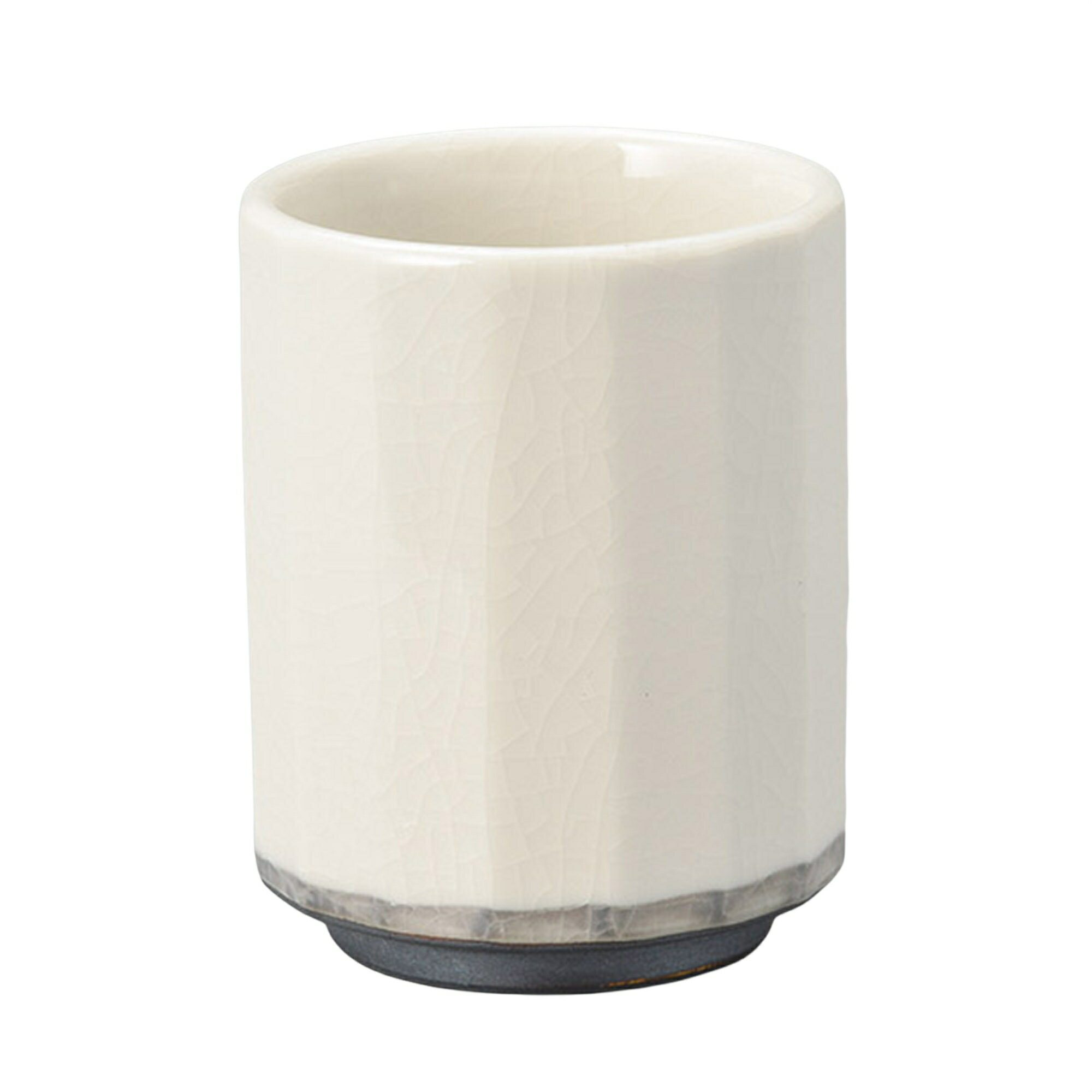 ☆寿司湯呑☆ 貫入白16角湯呑 大 [80×100mm・285] | 食器 和食器 業務用 贈答 プレゼント ギフト おしゃ..