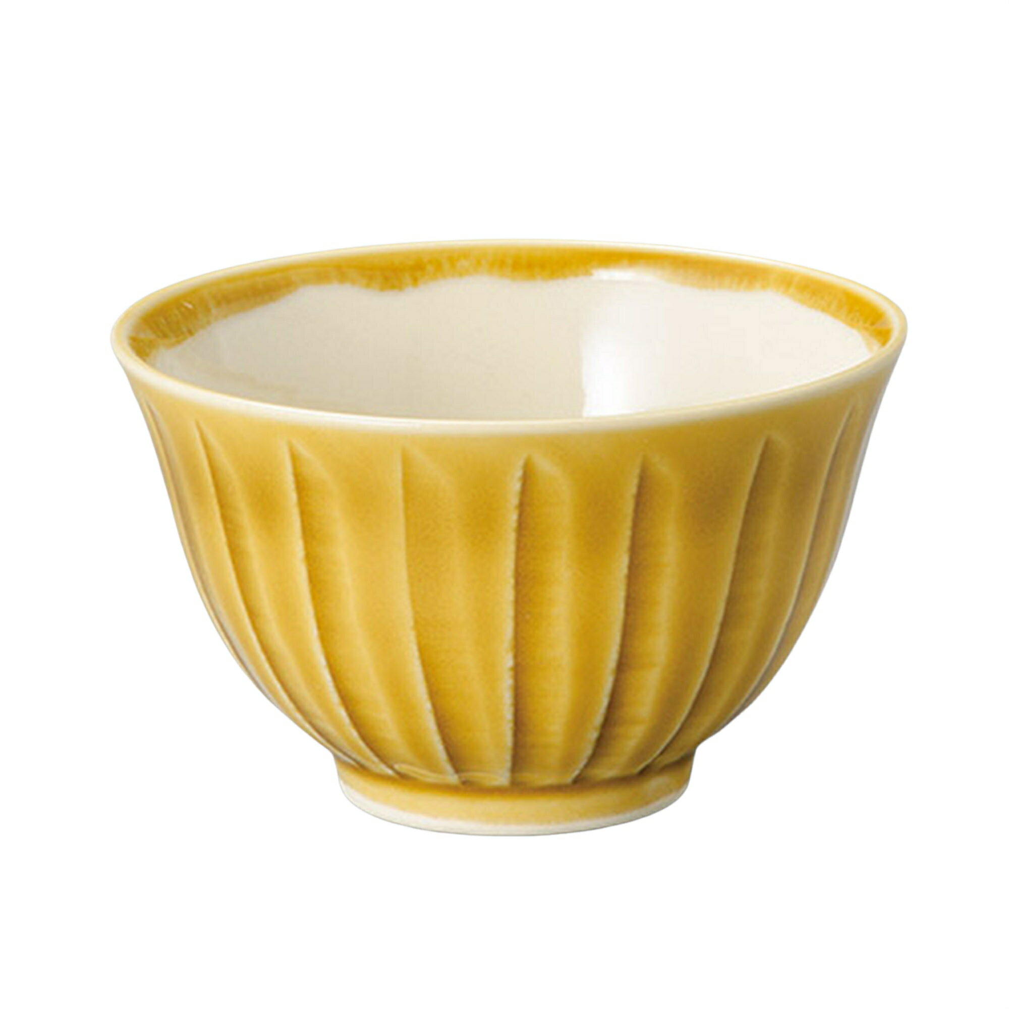 Rakuten - ☆煎茶・千茶☆ 黄瀬戸ソギ反千茶 [88×53mm・160] | 食器 和食器 業務用 贈答 プレゼント ギフト おしゃれ かわいい お祝い セット 湯呑み 湯飲み お茶 煎茶