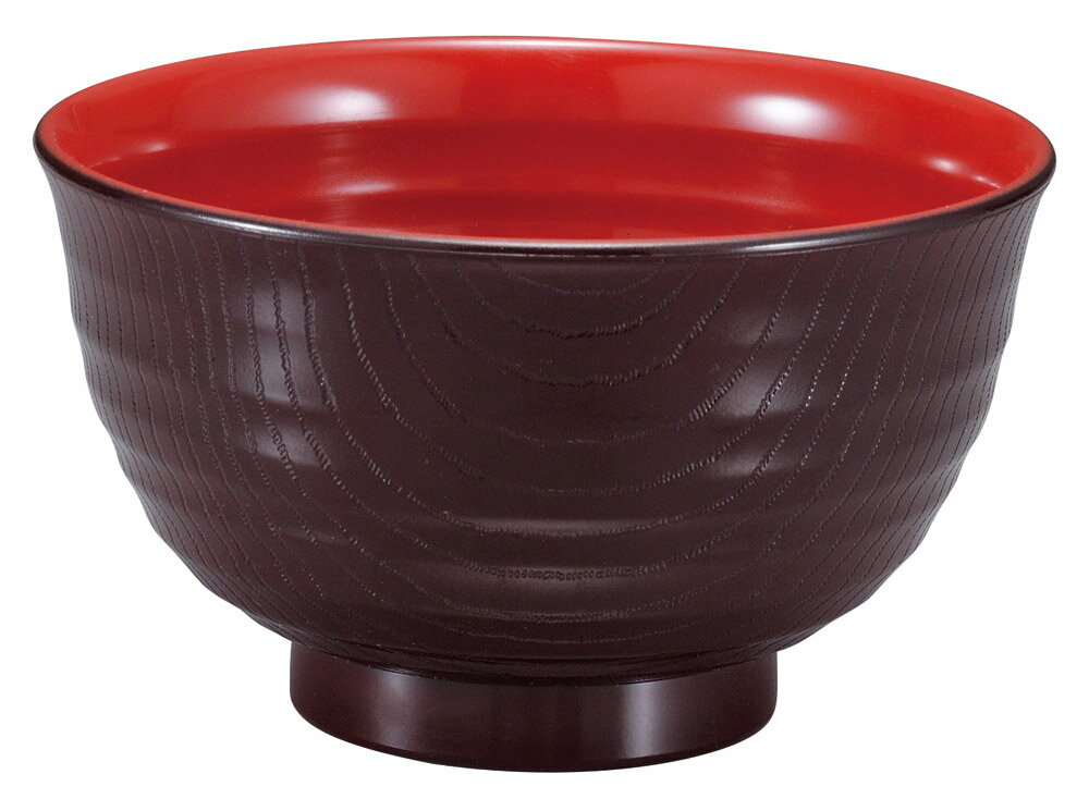 [TA]耐熱 内外乱引汁椀 新溜内朱大 [12.2×7.1cm(450cc)] | 器 食器 和食器 和食 飲食店 レストラン ホテル カフェ