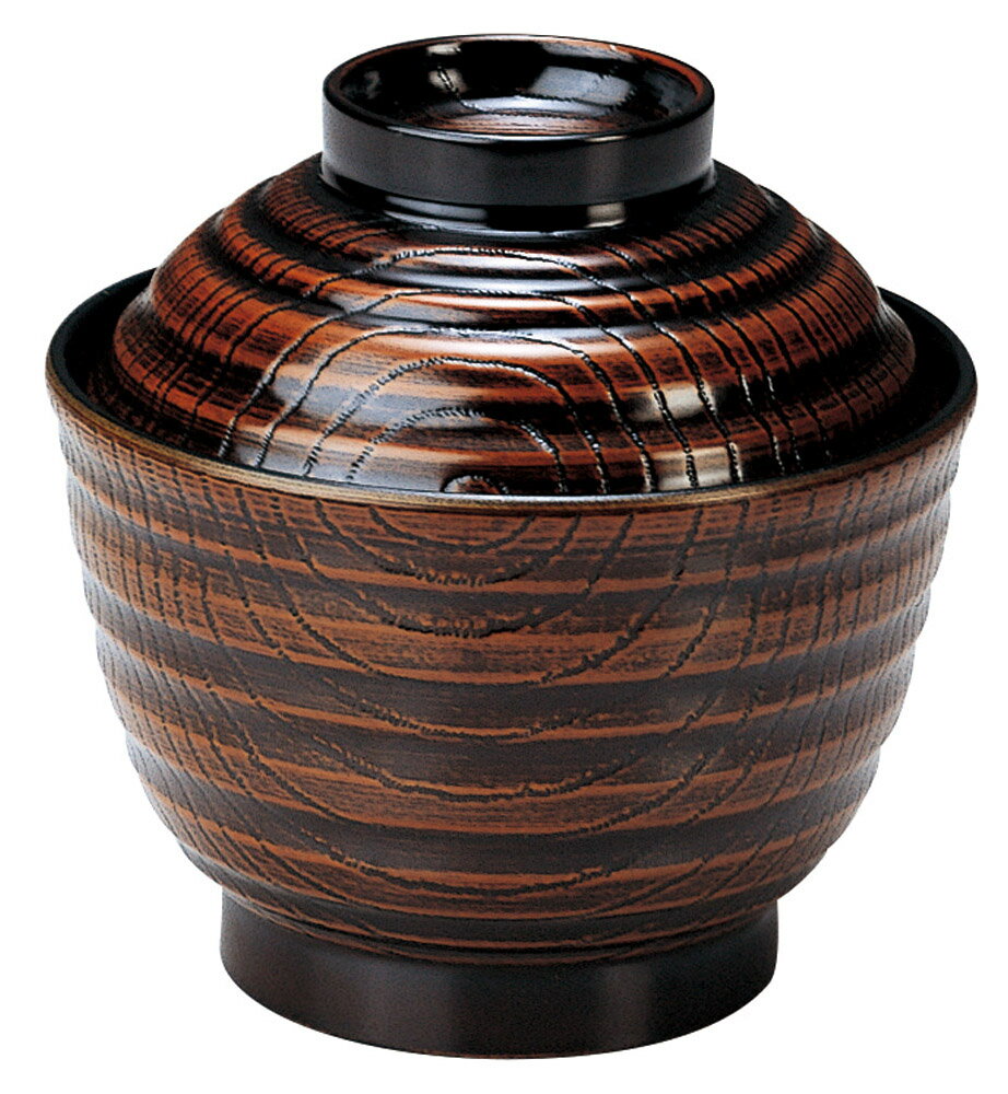 3.5寸乱引木目小吸椀 栃 [10.1×9.9(7)cm(300cc)] | 器 食器 和食器 和食 飲食店 レストラン ホテル カフェ