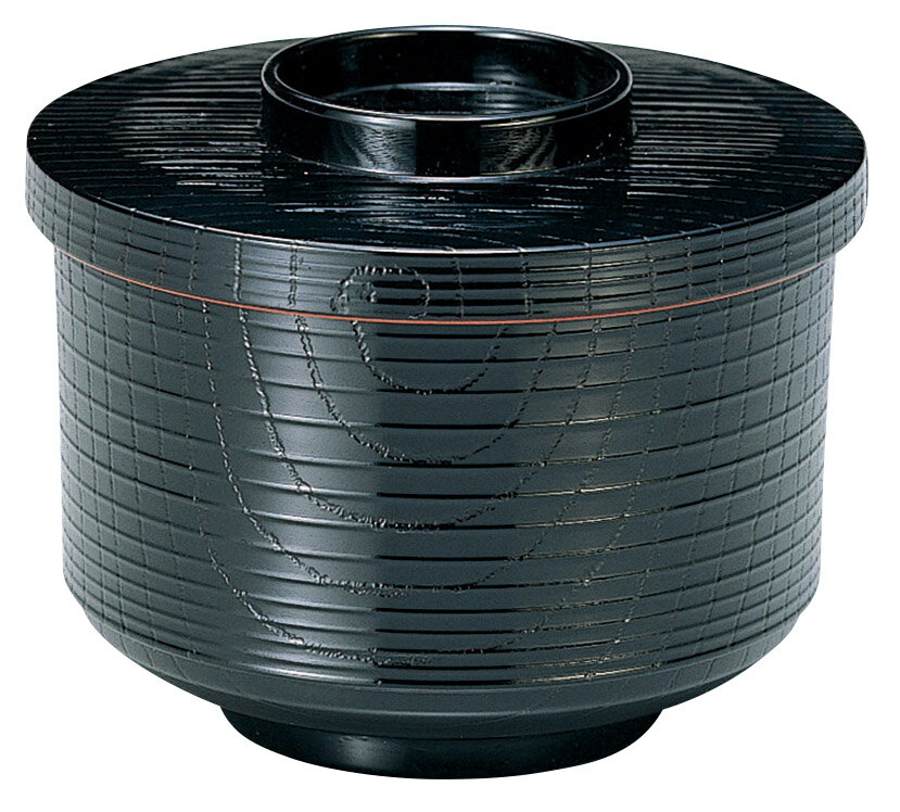 柾目割子 黒(内朱) [11.5(10.7)×9(8)cm(520