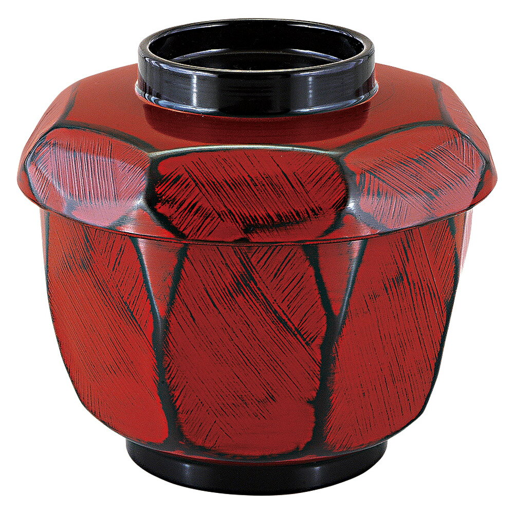[TA]荒彫亀甲飯器 根来内黒塗 [11.8(10.7)×10.4(7.6)cm(420cc)] | 器 食器 和食器 和食 飲食店 レストラン ホテル カフェ