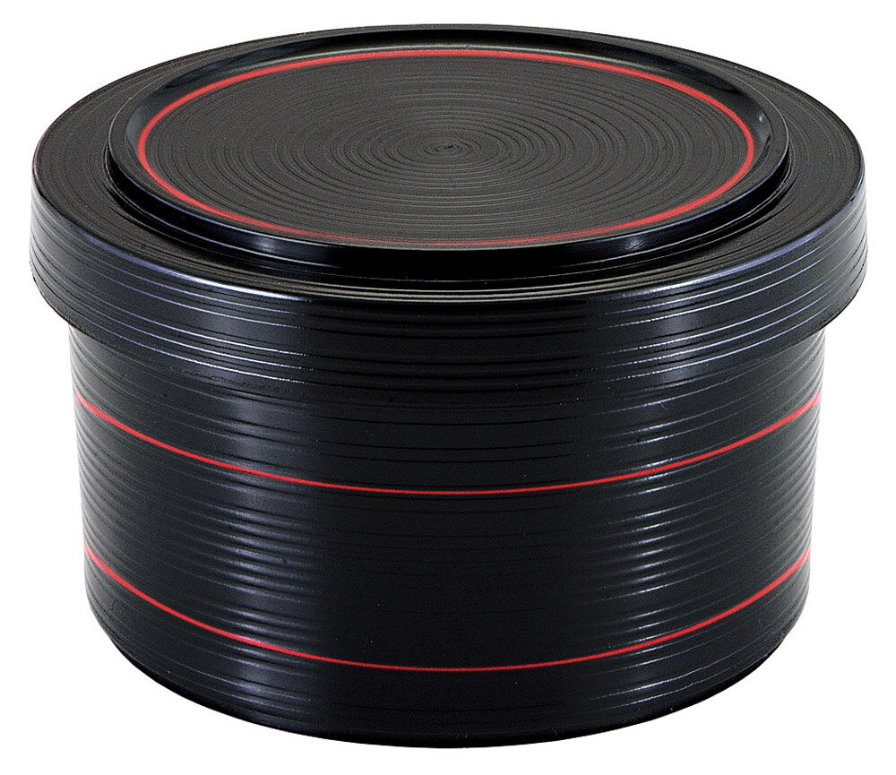 [TA]ミニロクロ目飯器 黒朱ライン(内黒) [12.3(10.4)×7.5(6.8)cm(440cc)] | 器 食器 和食器 和食 飲食..