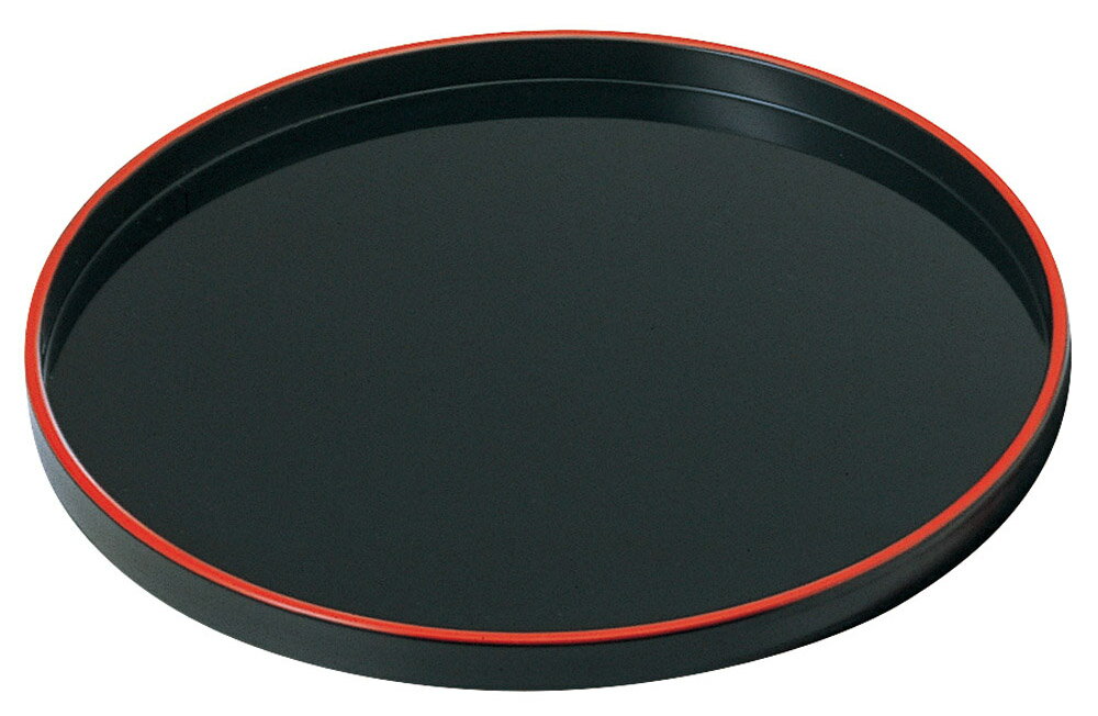 丸盆 黒天朱SL尺1寸 [33×2.6cm] | 懐石料理 和食 飲食店 レストラン ホテル カフェ