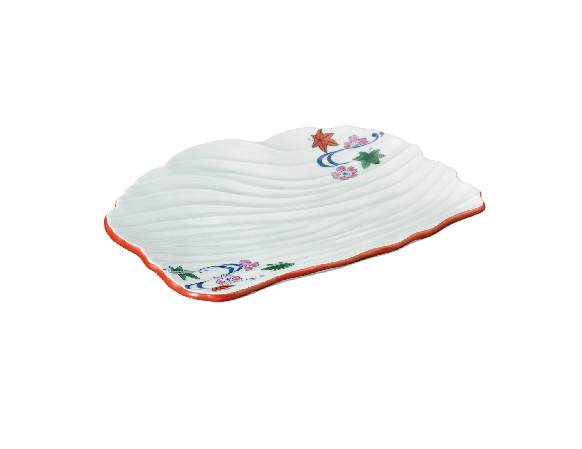 ☆ 焼物皿 ☆イングレ流水波彫り焼物皿 [24×17.7×3.5cm] | 食器 和食器 和皿 カフェ 料亭 業務用 贈答 プレゼント ギフト 開店 定食 長皿 角皿 突出皿 焼物皿 串皿 刺身皿