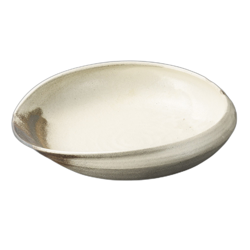 Large Bowl - 灰釉粉引13.0変型鉢 [ 40×37.5×10cm ] | 盛鉢 | おすすめ 人気 食器 業務用 飲食店 カフェ うつわ 器 おしゃれ かわいい お洒落 可愛い ギフト プレゼント 引き出物 内祝い 結婚祝い 誕生日 贈り物 自宅 イベント