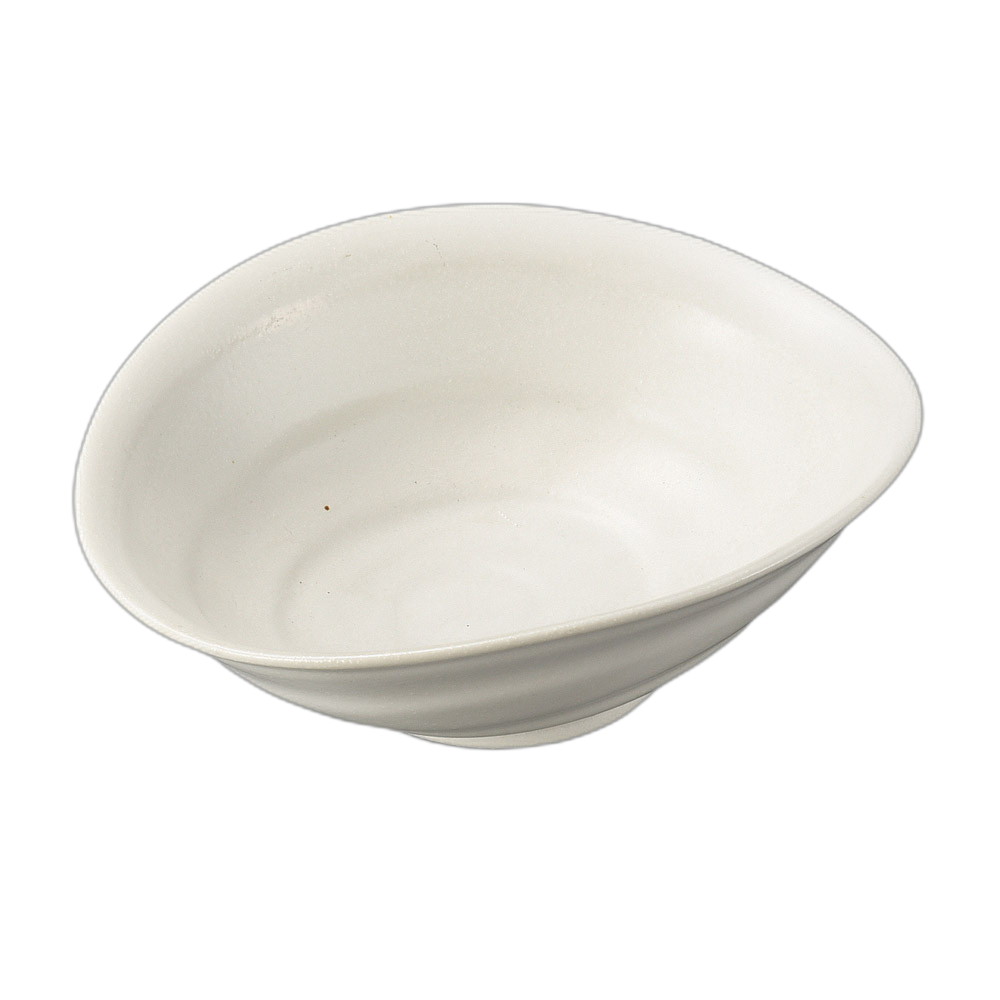 Large Bowl - 白マットたわみ大鉢 [ 22×18.3×7.2cm ] | 中鉢 | おすすめ 人気 食器 業務用 飲食店 カフェ うつわ 器 おしゃれ かわいい お洒落 可愛い ギフト プレゼント 引き出物 内祝い 結婚祝い 誕生日 贈り物 自宅 イベント