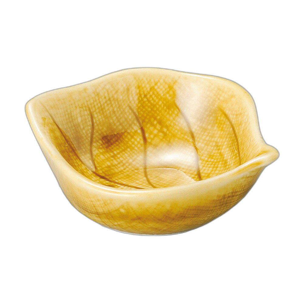 [商品名]　黄瀬戸木の葉珍味[素材]　陶磁器[寸法]　8.7×7.7×3.1cmお店からご自宅まで、季節を問わず、様々なシーンでご利用いただける商品です。[ 8.7×7.7×3.1cm ] 陶磁器 一部の商品はメーカーよりお取り寄せとなりますので、納期が前後することがございます。あらかじめご了承ください。商品によっては手造りのため、写真と色・かたちが若干異なることがございます。われものですので丁重に梱包させていただいておりますが、ご質問などございましたらお気軽にお問い合わせください。ご注文に関する注意事項は 【こちら】ご購入前にご確認ください。