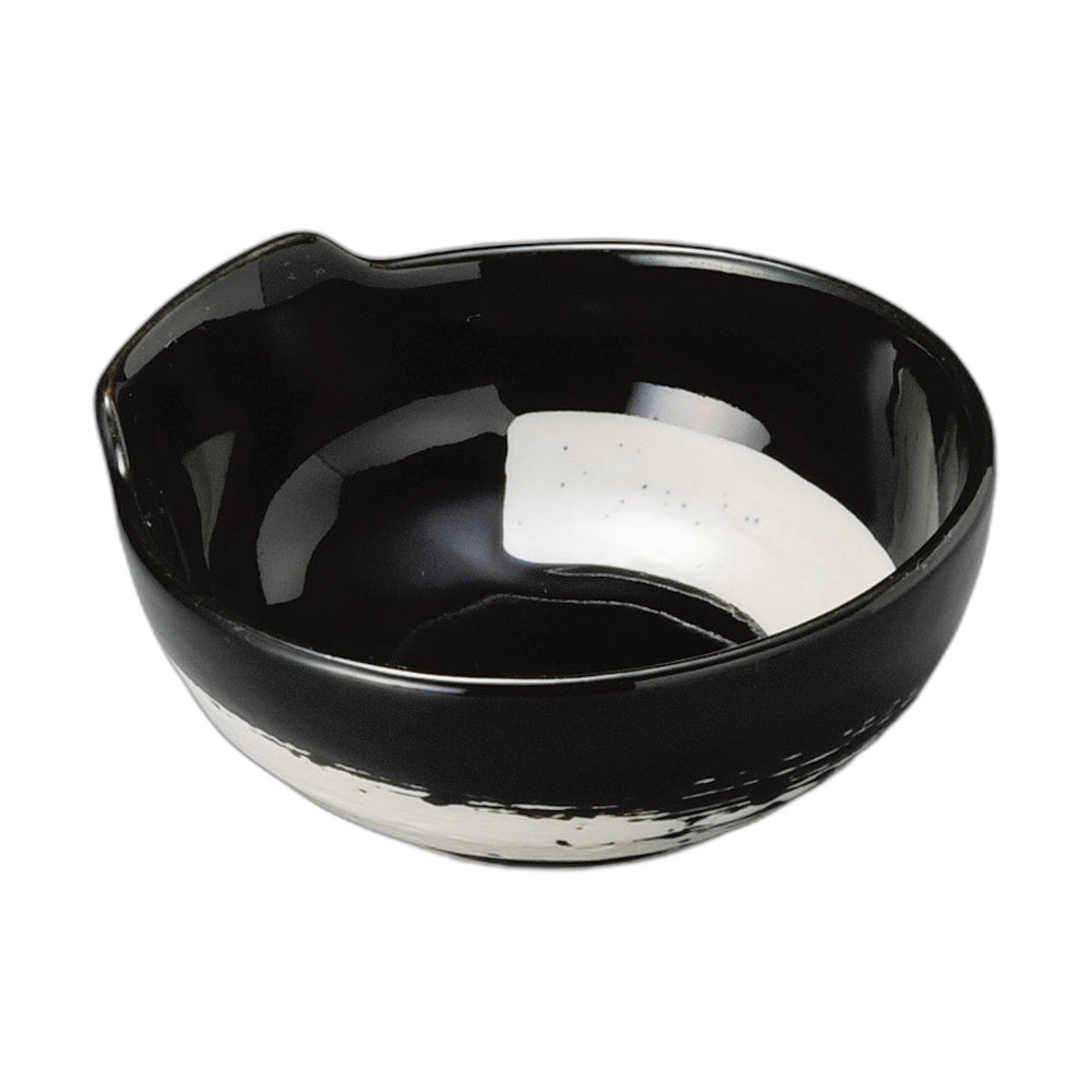 黒釉白刷毛呑水（小） [ 12.5×12×5cm ] | 呑水 | おすすめ 人気 食器 業務用 飲食店 カフェ うつわ 器 おしゃれ かわいい お洒落 可愛い ギフト プレゼント 引き出物 内祝い 結婚祝い 誕生日 贈り物 自宅 イベント