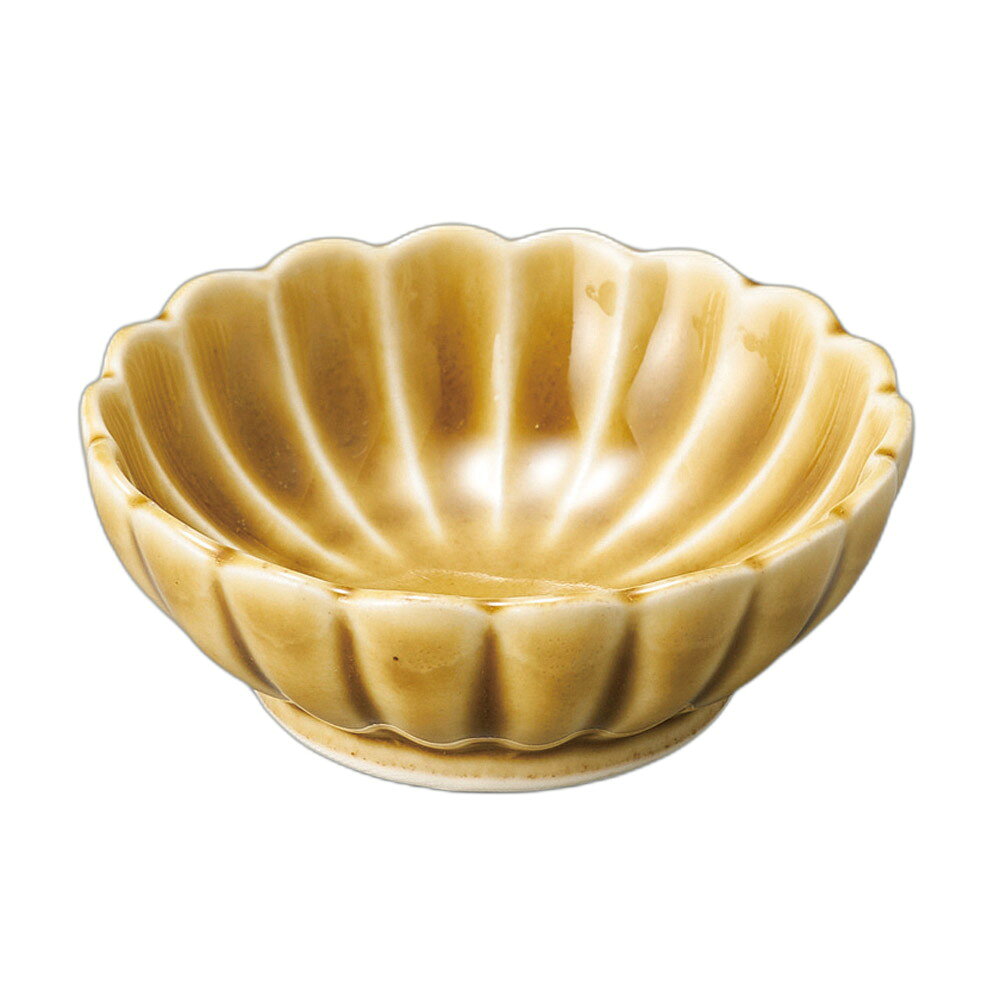 [商品名]　黄瀬戸菊型珍味[素材]　陶磁器[寸法]　6.4×2.2cmお店からご自宅まで、季節を問わず、様々なシーンでご利用いただける商品です。[ 6.4×2.2cm ] 陶磁器 一部の商品はメーカーよりお取り寄せとなりますので、納期が前後することがございます。あらかじめご了承ください。商品によっては手造りのため、写真と色・かたちが若干異なることがございます。われものですので丁重に梱包させていただいておりますが、ご質問などございましたらお気軽にお問い合わせください。ご注文に関する注意事項は 【こちら】ご購入前にご確認ください。