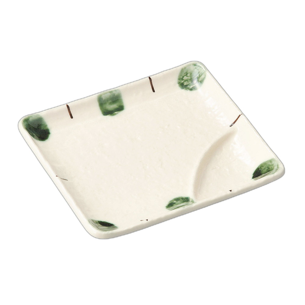 渕オリベ十草7.0仕切皿 [ 17.5×15.2×2.3cm ] | 仕切皿 | おすすめ 人気 食器 業務用 飲食店 カフェ うつわ 器 おしゃれ かわいい お洒落 可愛い ギフト プレゼント 引き出物 内祝い 結婚祝い 誕生日 贈り物 自宅 イベント