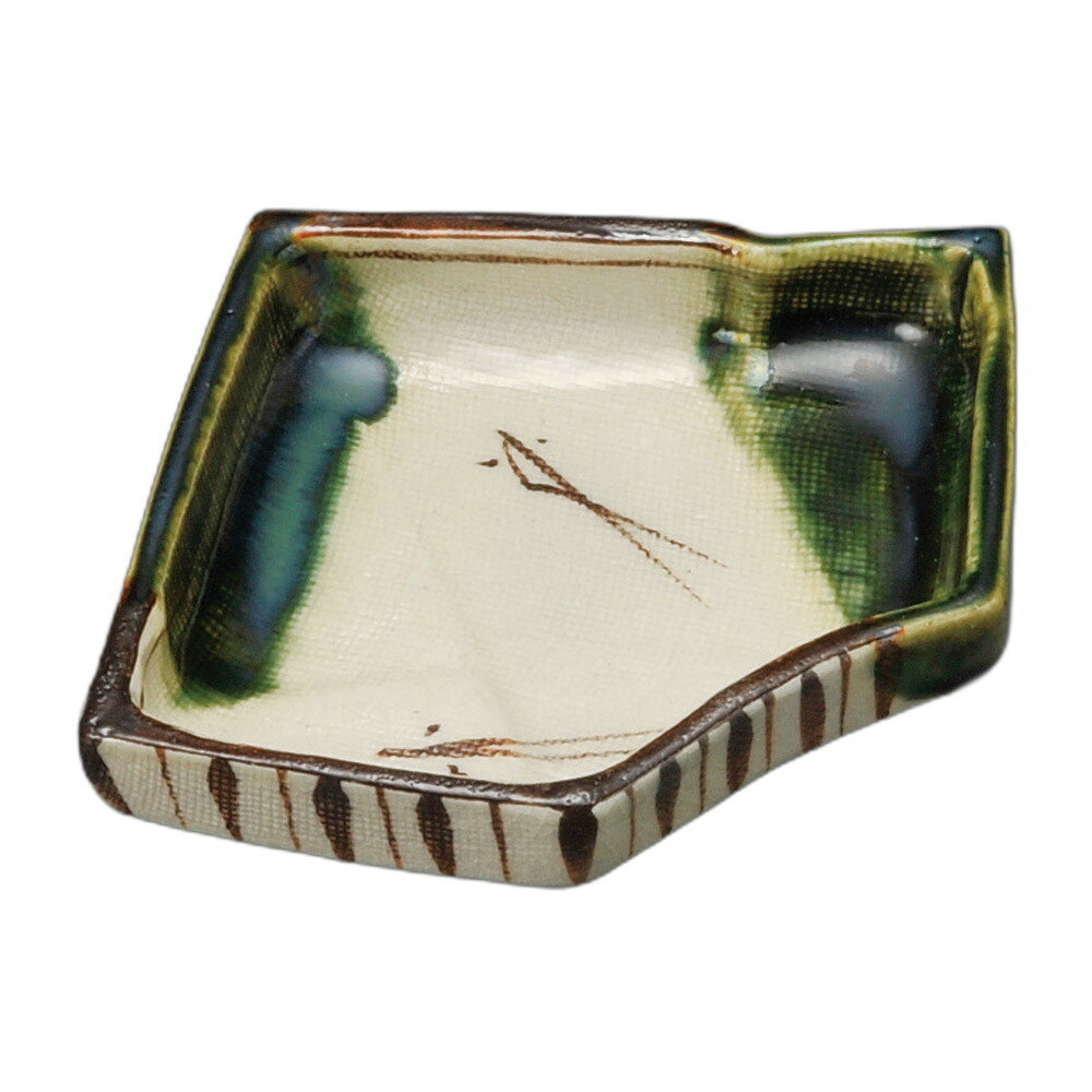 織部松葉5角小皿 [ 12.4×9.7×2.2cm ] | 変形皿 | おすすめ 人気 食器 業務用 飲食店 カフェ うつわ 器 おしゃれ かわいい お洒落 可愛い ギフト プレゼント 引き出物 内祝い 結婚祝い 誕生日 贈り物 自宅 イベント