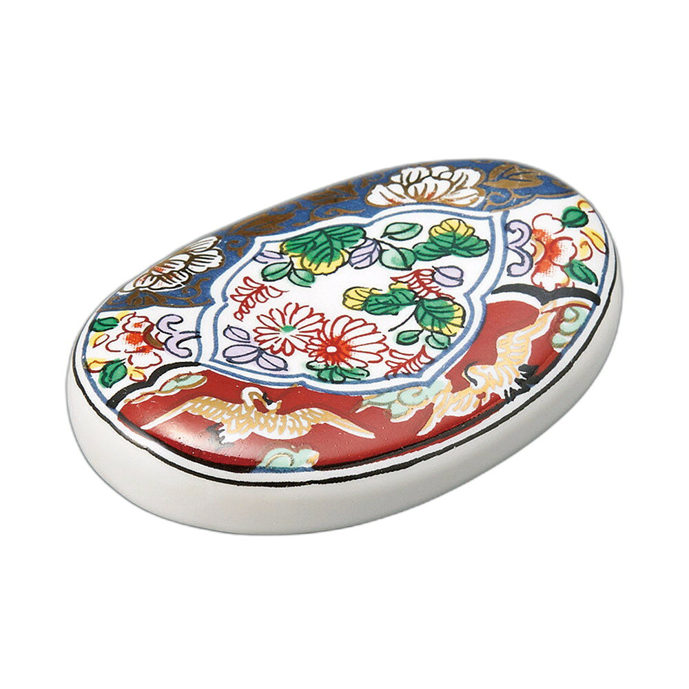 錦オーバル箸置間取り花鳥 [ 5×3.4×1.3cm ] | 箸置き | おすすめ 人気 食器 業務用 飲食店 カフェ うつわ 器 おしゃれ かわいい お洒落 可愛い ギフト プレゼント 引き出物 内祝い 結婚祝い 誕生日 贈り物 自宅 イベント