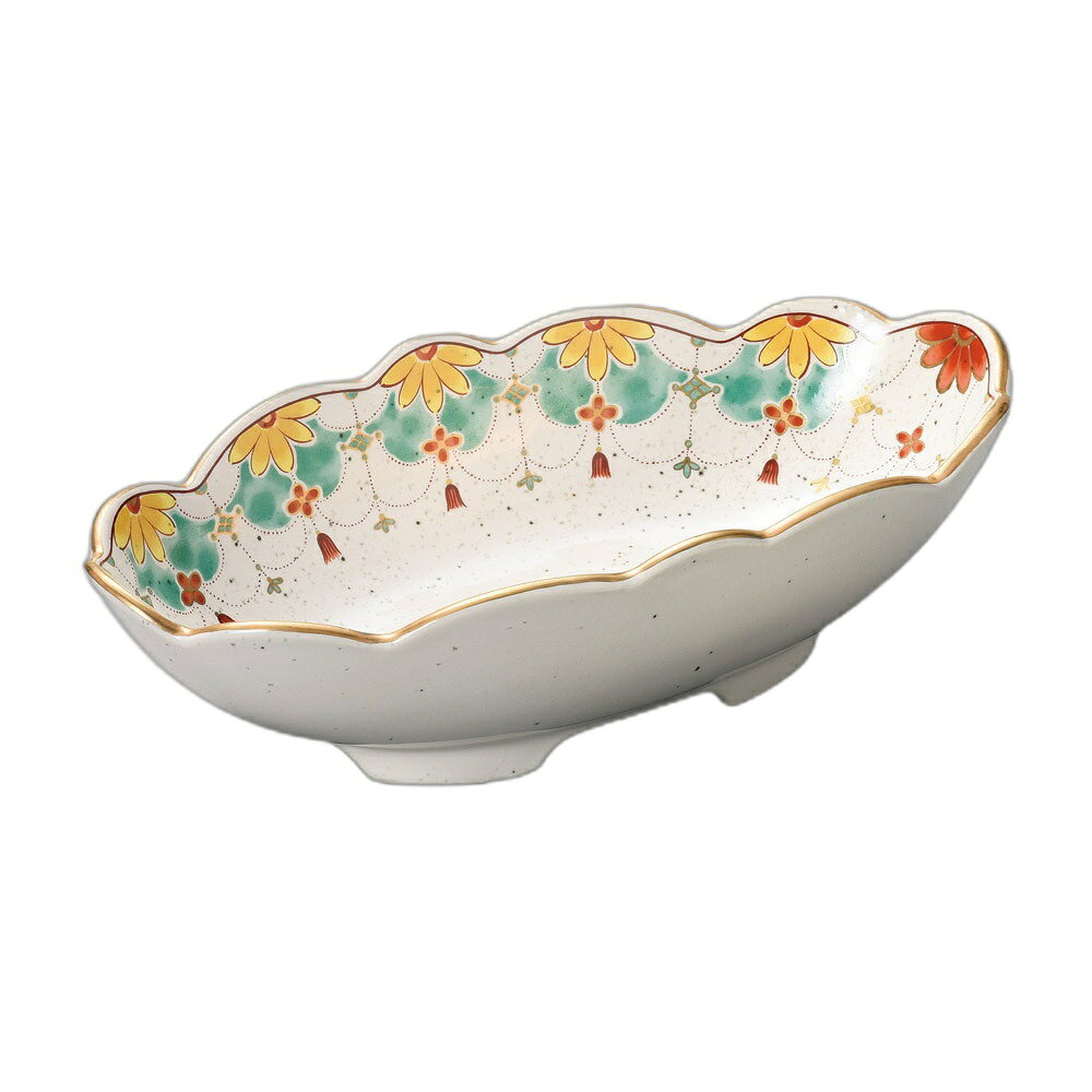 錦瓔珞楕円向付 [ 20.7×11.5×6.2cm ] 強化 | 向付 | おすすめ 人気 食器 業務用 飲食店 カフェ うつわ 器 おしゃれ かわいい お洒落 可愛い ギフト プレゼント 引き出物 内祝い 結婚祝い 誕生日 贈り物 自宅 イベント