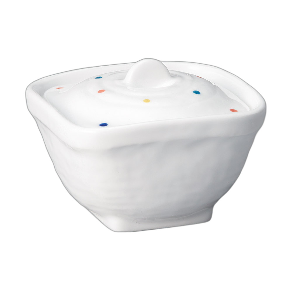 彩り水玉角煮物碗 [ 10×10×7.5cm ] | 煮物碗 | おすすめ 人気 食器 業務用 飲食店 カフェ うつわ 器 お..