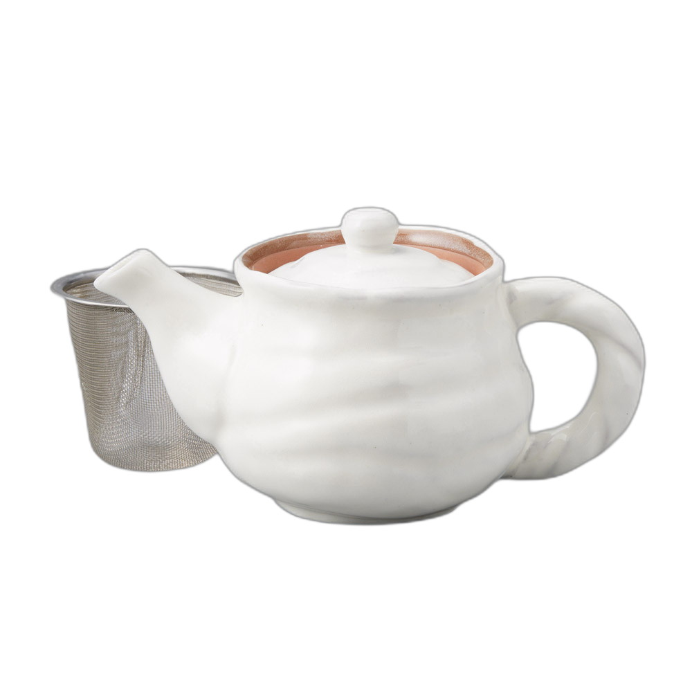 白釉ひねりポット（カゴアミ付） [ 10×9.5cm・380cc ] | ポット | おすすめ 人気 食器 業務用 飲食店 ..