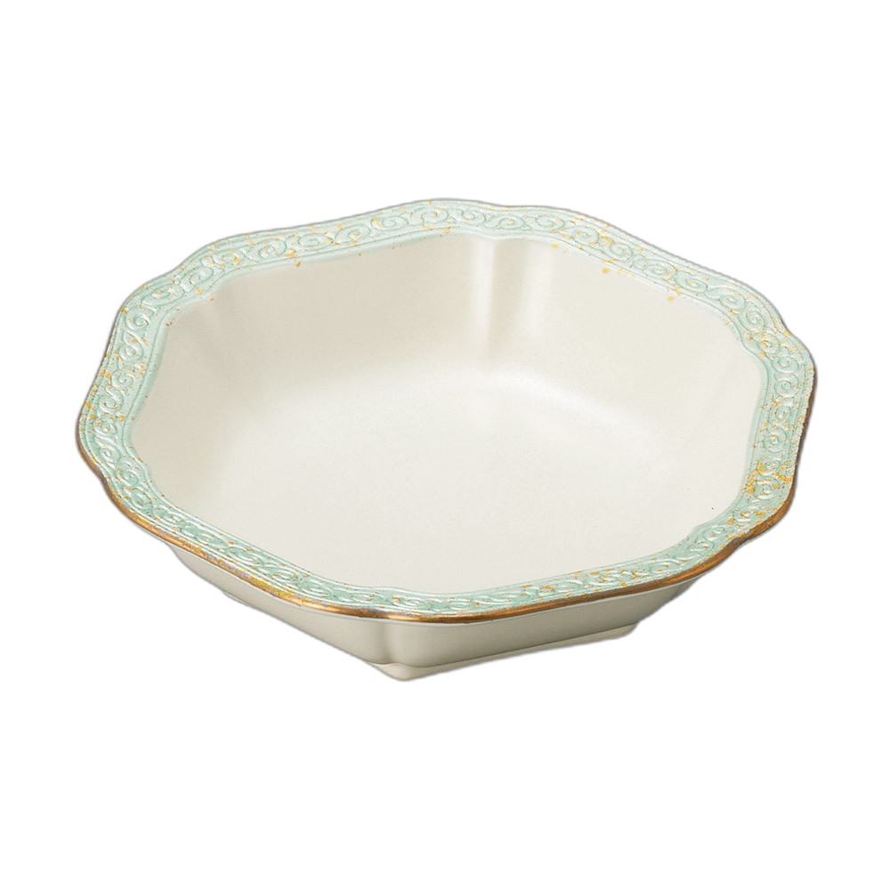 白マット緑金銀彩六角向付 [ 15.7×15×3.7cm ] | 向付 | おすすめ 人気 食器 業務用 飲食店 カフェ うつわ 器 おしゃれ かわいい お洒落 可愛い ギフト プレゼント 引き出物 内祝い 結婚祝い 誕生日 贈り物 自宅 イベント