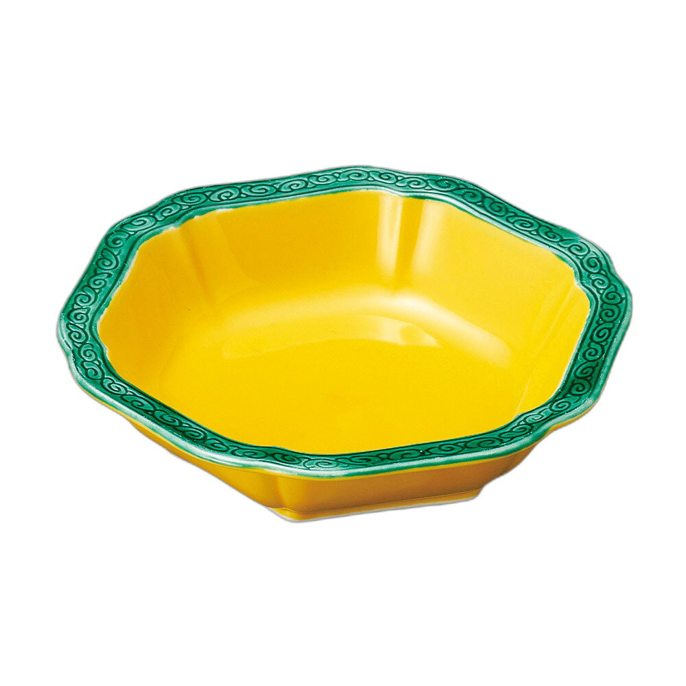 黄交趾緑彩六角向付 [ 15.7×15×3.7cm ] | 向付 | おすすめ 人気 食器 業務用 飲食店 カフェ うつわ 器 おしゃれ かわいい お洒落 可愛い ギフト プレゼント 引き出物 内祝い 結婚祝い 誕生日 贈り物 自宅 イベント
