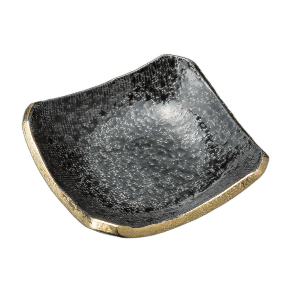 （強）黒ちらし口金3.0正角皿 [ 8.5×8.5×2.5cm ] 強化 | 角皿 | おすすめ 人気 食器 業務用 飲食店 カフェ うつわ 器 おしゃれ かわいい お洒落 可愛い ギフト プレゼント 引き出物 内祝い 結婚祝い 誕生日 贈り物 自宅 イベント