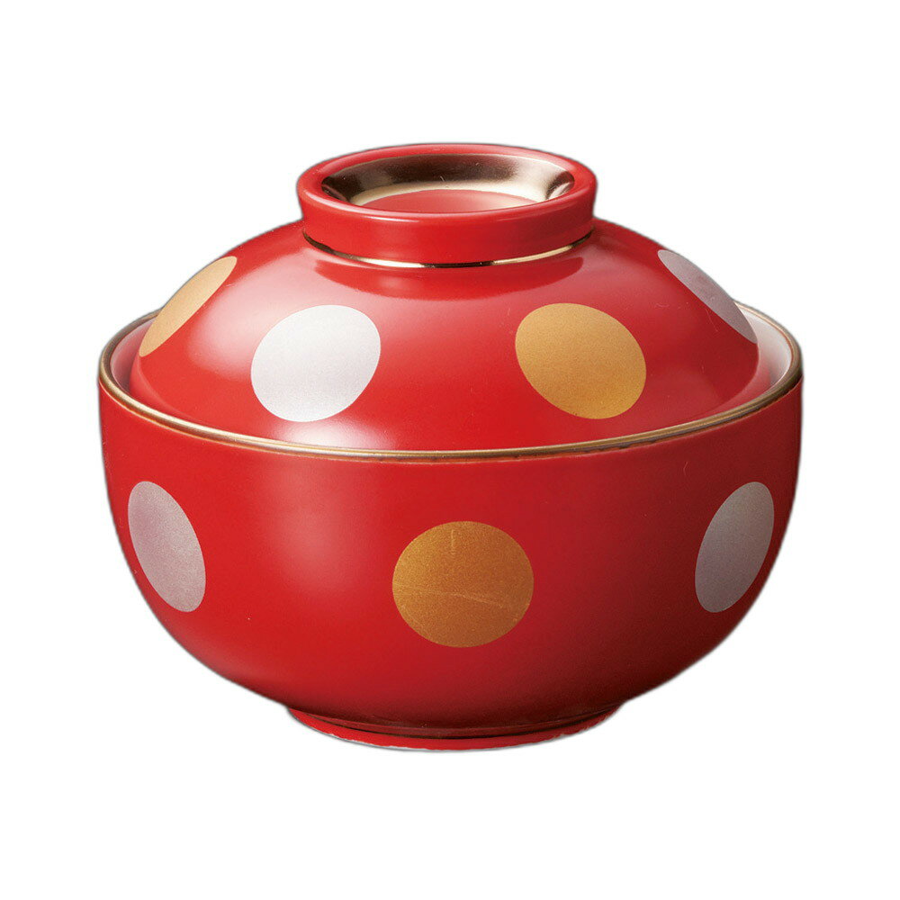 赤釉金銀彩丸紋小煮物碗 [ 9.8×8.2cm ] | 煮物碗 | おすすめ 人気 食器 業務用 飲食店 カフェ うつわ 器 おしゃれ かわいい お洒落 可愛い ギフト プレゼント 引き出物 内祝い 結婚祝い 誕生日 贈り物 自宅 イベント