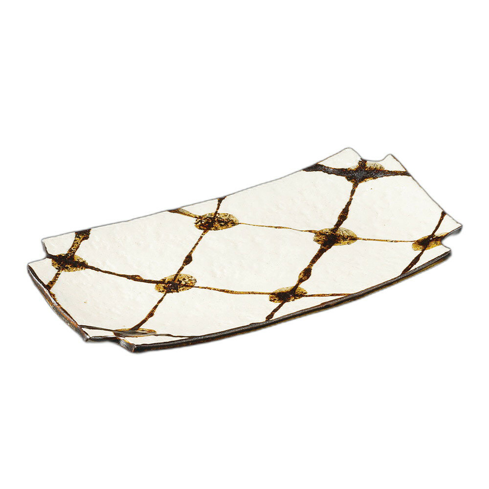 すみ切網目焼物皿 [ 24.5×13×3cm ] | 焼物皿 | おすすめ 人気 食器 業務用 飲食店 カフェ うつわ 器 おしゃれ かわいい お洒落 可愛い ギフト プレゼント 引き出物 内祝い 結婚祝い 誕生日 贈り物 自宅 イベント