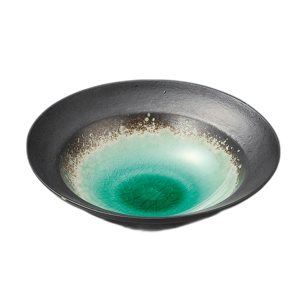 深海（グリーン）5.0平鉢 [ 16.3×4.5cm ] | 中鉢 | おすすめ 人気 食器 業務用 飲食店 カフェ うつわ 器 おしゃれ かわいい お洒落 可愛い ギフト プレゼント 引き出物 内祝い 結婚祝い 誕生日 贈り物 自宅 イベント