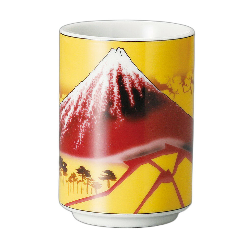 赤富士寿司湯呑 [ 7.3×10.5cm ] | 寿司湯呑 | おすすめ 人気 食器 業務用 飲食店 カフェ うつわ 器 お..