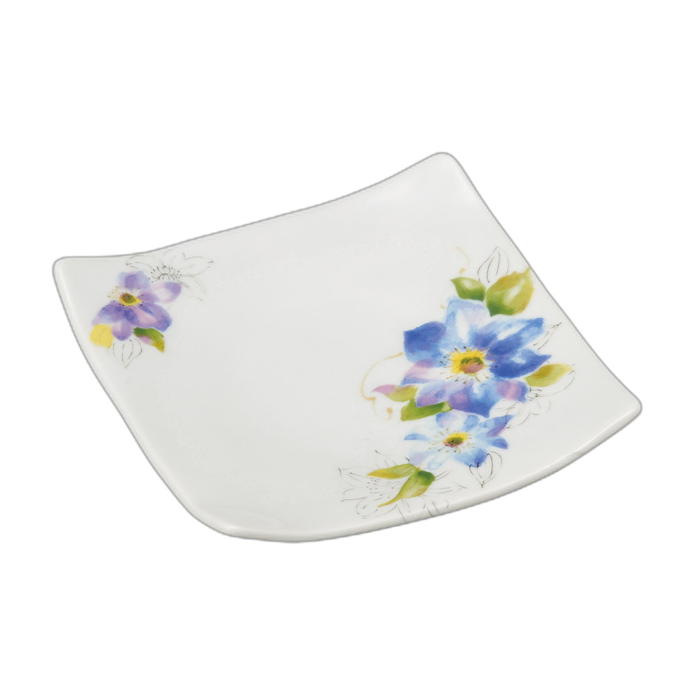 青花四角銘々皿 [ 13.3×13.3×3cm ] | 銘々皿 | おすすめ 人気 食器 業務用 飲食店 カフェ うつわ 器 おしゃれ かわいい お洒落 可愛い ギフト プレゼント 引き出物 内祝い 結婚祝い 誕生日 贈り物 自宅 イベント