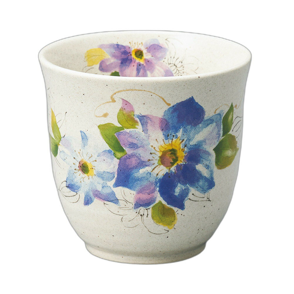 青い花湯呑 [ 8.5×8cm ] | 湯呑 | おすすめ 人気 食器 業務用 飲食店 カフェ うつわ 器 おしゃれ かわいい お洒落 可愛い ギフト プレゼント 引き出物 内祝い 結婚祝い 誕生日 贈り物 自宅 イベント