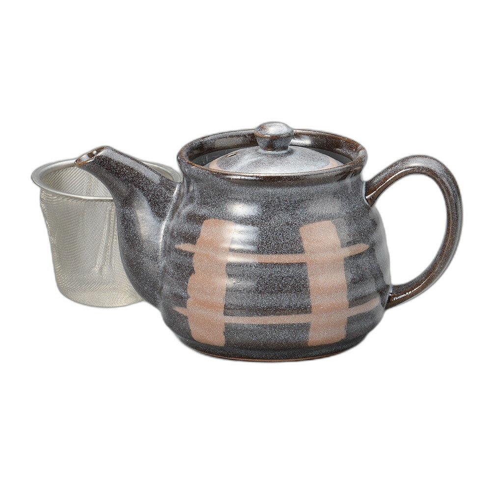 ネズミ志野格子ポット（カゴアミ付） [ 10.8×9.8cm・480cc ] | ポット | おすすめ 人気 食器 業務用 飲食店 カフェ うつわ 器 おしゃれ かわいい お洒落 可愛い ギフト プレゼント 引き出物 内祝い 結婚祝い 誕生日 贈り物 自宅 イベント