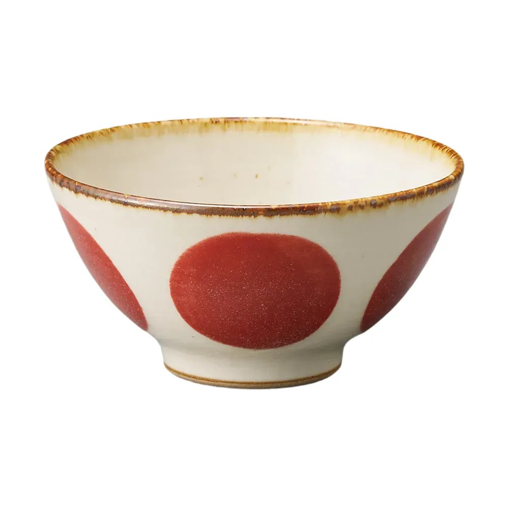 錆丸紋（赤）飯碗 [ 11.5×5.9cm ] | 飯碗 | おすすめ 人気 食器 業務用 飲食店 カフェ うつわ 器 おしゃれ かわいい お洒落 可愛い ギフト プレゼント 引き出物 内祝い 結婚祝い 誕生日 贈り物 自宅 イベント